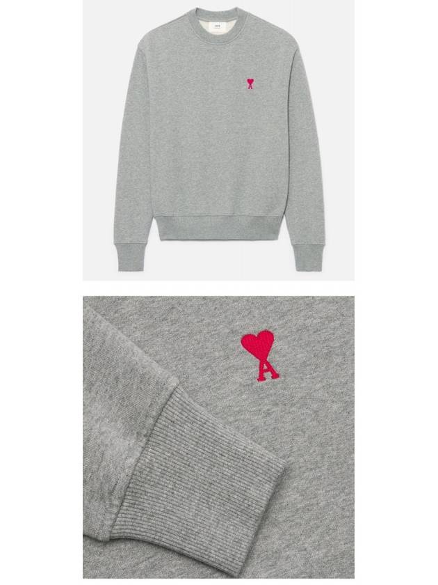 Small Heart Logo Sweatshirt Grey - AMI - BALAAN 5