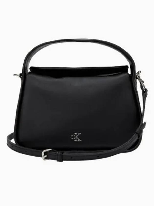 JEANS Women s Black CKJ Metal Monogram Mini Cross Bag DH3714 UB1 - CALVIN KLEIN - BALAAN 2