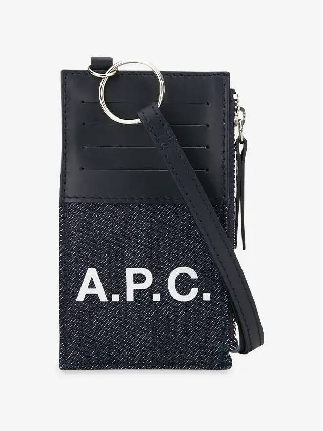 Axel Strap Leather Card Wallet Dark Navy - A.P.C. - BALAAN 3