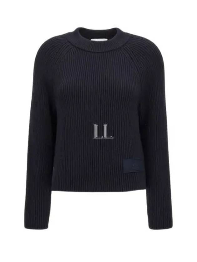 Logo Patch Wool Knit Top Night Blue - AMI - BALAAN 2