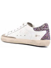 Women's Purple Glitter Tab Superstar Low Top Sneakers White - GOLDEN GOOSE - BALAAN 4