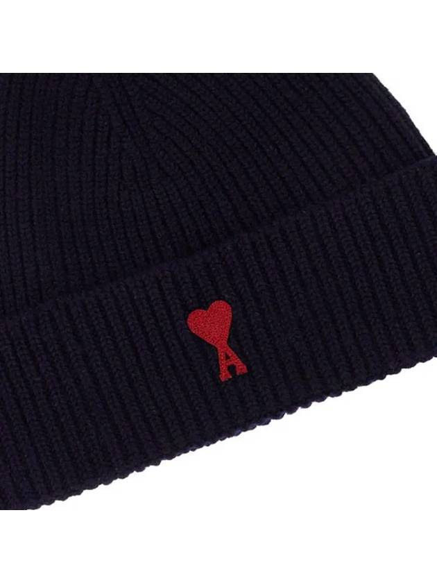 Heart Logo Wool Beanie Night Blue - AMI - BALAAN 4