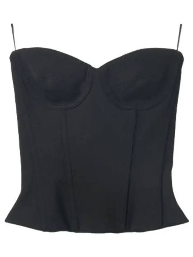 Ribbed Strapless Bustier Top Black - BALENCIAGA - BALAAN 2