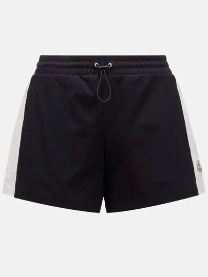 Logo Patch Cotton Jersey Shorts Navy - MONCLER - BALAAN 2