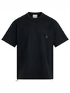 Men's String Cotton Short Sleeve T-Shirt Black - WOOYOUNGMI - BALAAN 2