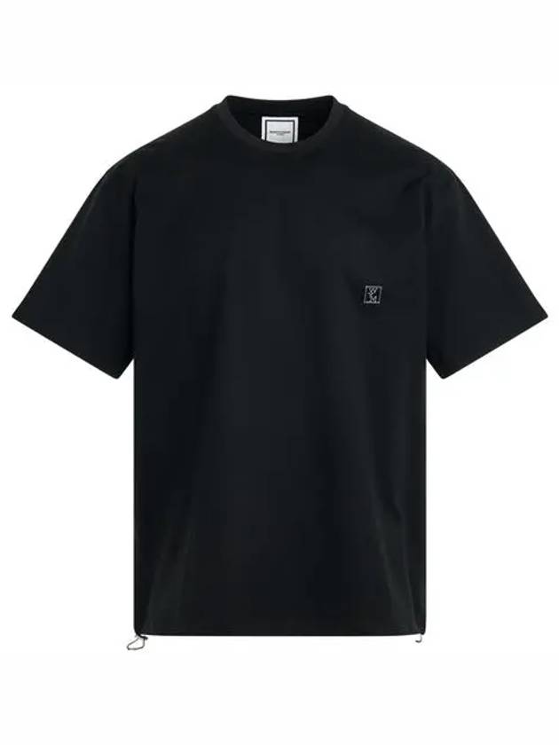 Men's String Cotton Short Sleeve T-Shirt Black - WOOYOUNGMI - BALAAN 2