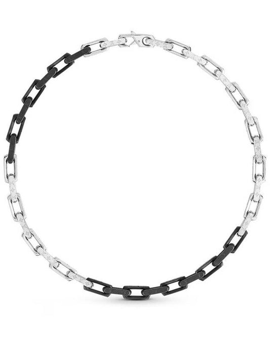 Monogram Chain Necklace Black Silver - LOUIS VUITTON - BALAAN.