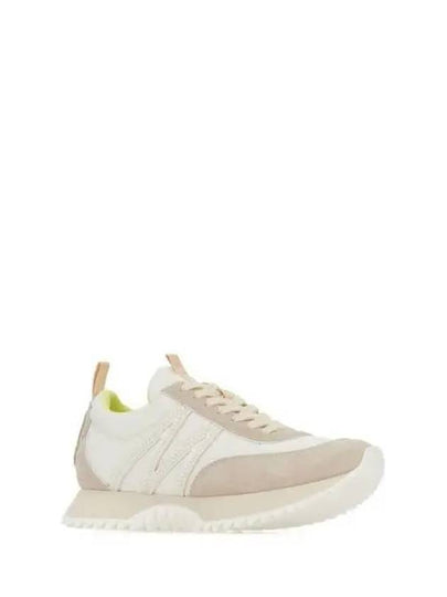 Women's Pacey Nylon Suede Leather Low Top Sneakers White Beige - MONCLER - BALAAN 2