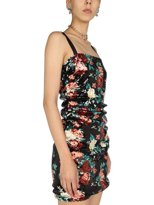 floral sleeveless short dress black - DOLCE&GABBANA - BALAAN 5