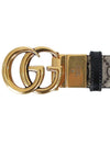 GG Marmont Supreme Canvas Leather Reversible Belt Beige Black - GUCCI - BALAAN 6