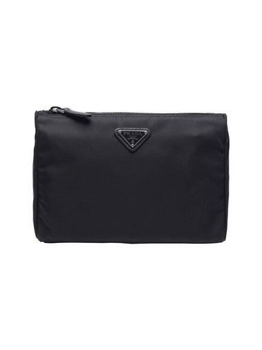 Nylon Cosmetic Clutch Bag Black - PRADA - BALAAN 1