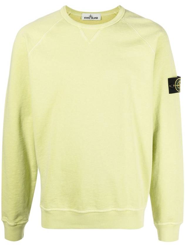 Garment Dyed Malfile Fleece Crewneck Sweatshirt Apple Green - STONE ISLAND - BALAAN 1