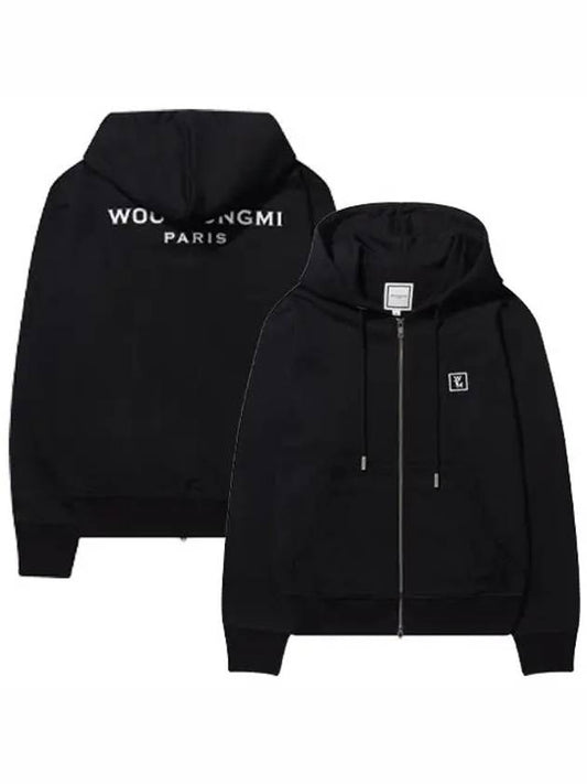 Back logo hooded zip up black men s jacket W241TS47736B - WOOYOUNGMI - BALAAN 1