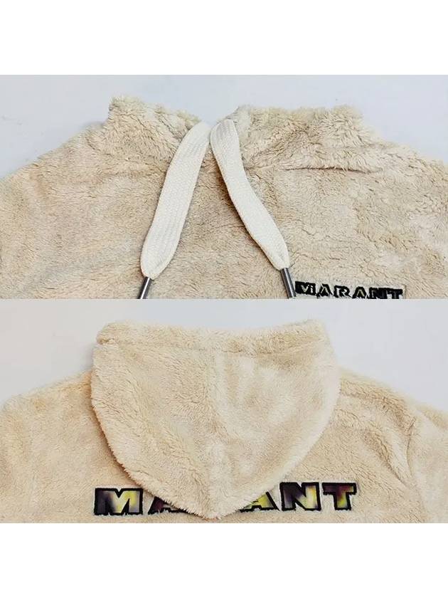 Maeva Embroidered Logo Hoodie Top Beige - ISABEL MARANT ETOILE - BALAAN 5