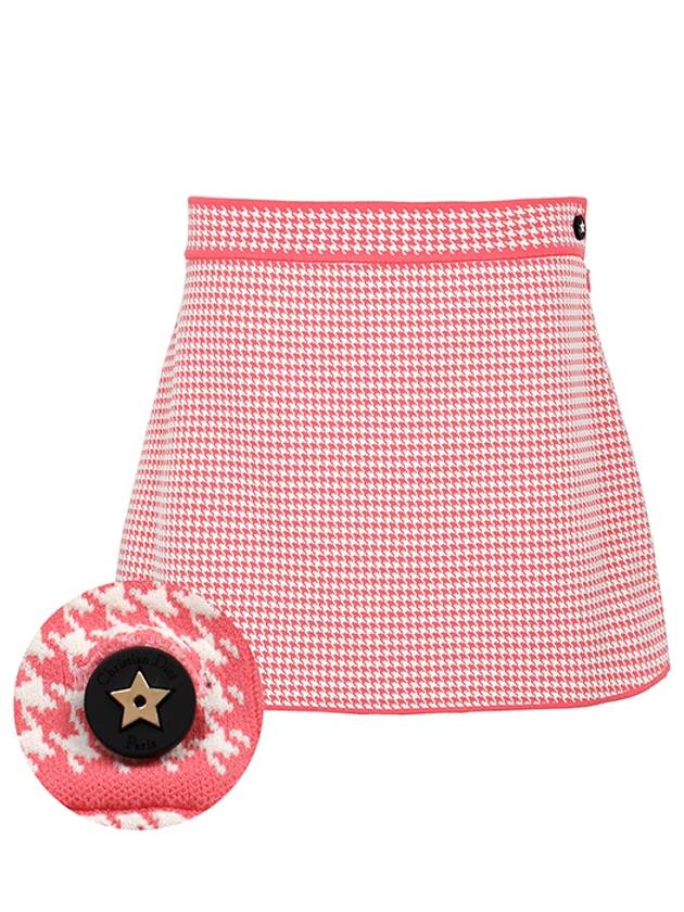 Flared Dioriviera Houndstooth Pattern A Line Skirt Candy Pink - DIOR - BALAAN 2