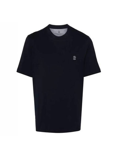 Logo Cotton Short-Sleeved T-Shirt Black - BRUNELLO CUCINELLI - BALAAN 1