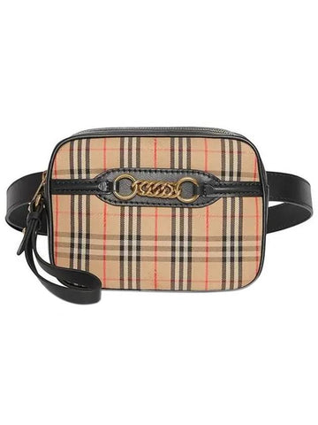 Link Check Belt Bag Black - BURBERRY - BALAAN.