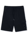 Men's Diagonal Cotton Track Shorts Black - CP COMPANY - BALAAN 2