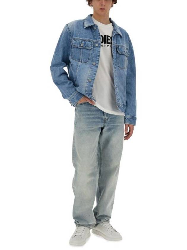 Cotton Denim Jacket Blue - DIESEL - BALAAN 3