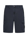 Logo Cotton Slim Cargo Shorts Charcoal - STONE ISLAND - BALAAN 2