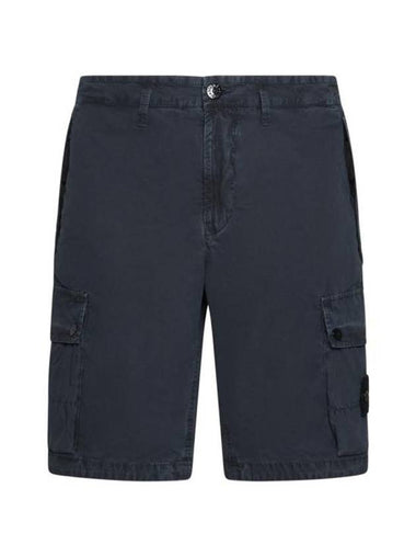 Logo Cotton Slim Cargo Shorts Charcoal - STONE ISLAND - BALAAN 1