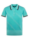 Women's Feline Knit Short Sleeve Polo Shirt Aruba Blue - J.LINDEBERG - BALAAN 2