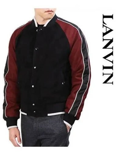 Suede lamb skin piping baseball jacket 271631 - LANVIN - BALAAN 1