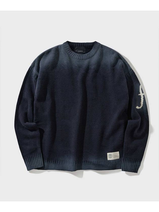 Vintage Washed E-Frog Round Pullover Navy - FFEFF STUDIO - BALAAN 5