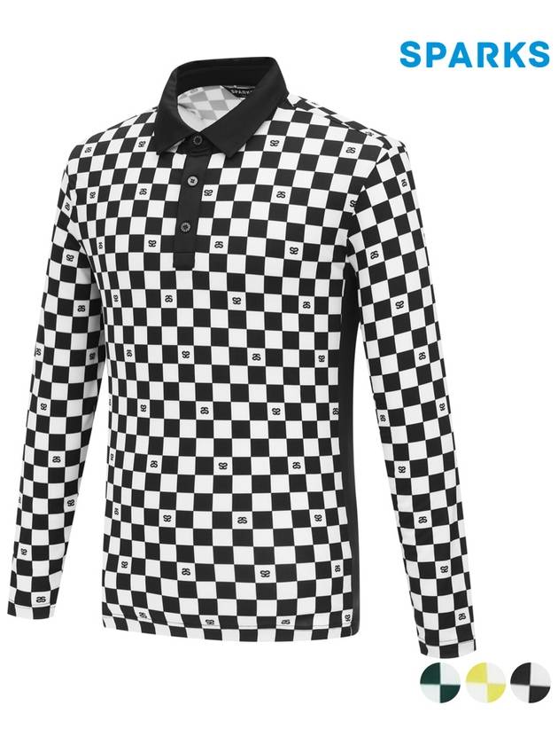 Logo Checkboard Long Sleeve Collar T-Shirt SO1MTS101 - SPARKS - BALAAN 3