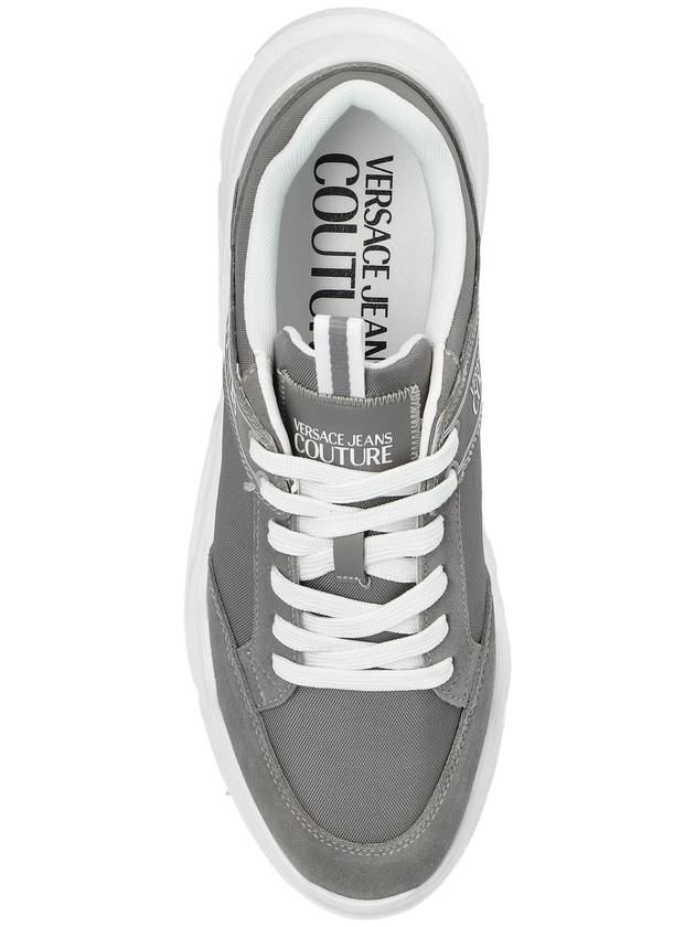 Versace Jeans Couture Sneakers With Printed Logo, Men's, Grey - VERSACE - BALAAN 6