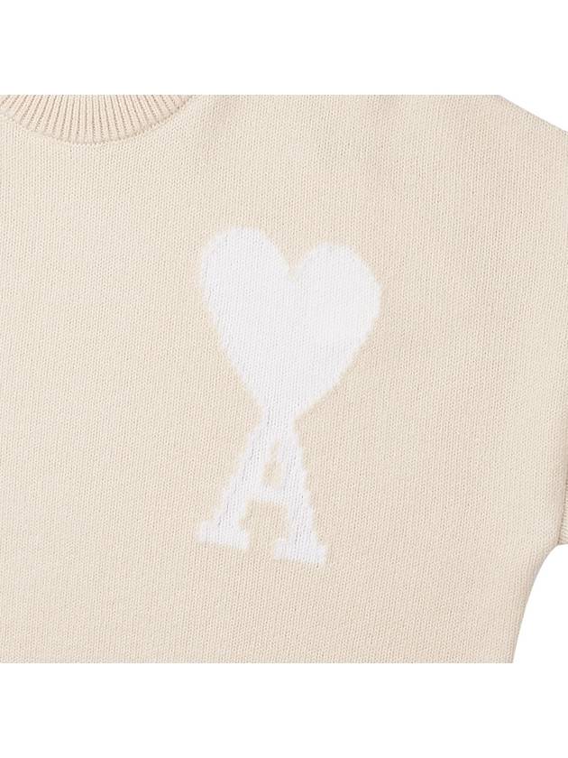 Big Heart Logo Wool Knit Top Vanilla White - AMI - BALAAN 6