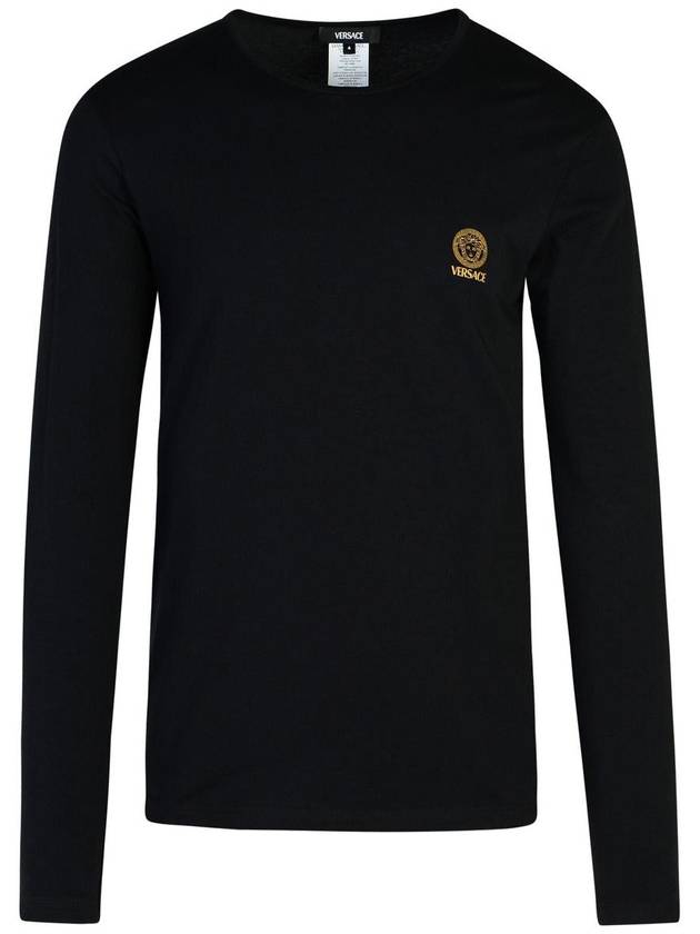 Logo Print Long Sleeve T-Shirt Black 2 Pack - VERSACE - BALAAN 2