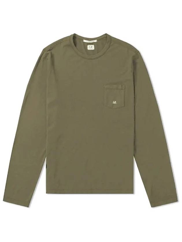 12Th Anniversary Printed Pocket Long Sleeve T-Shirt Green - CP COMPANY - BALAAN 3