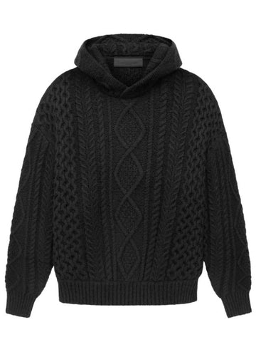 Fear of God Essentials The Black Collection Cable Knit Hood - FEAR OF GOD ESSENTIALS - BALAAN 1