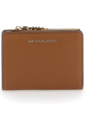 'Empire' Brown Wallet With Logo Lettering In Hammered Leather Woman - MICHAEL KORS - BALAAN 1