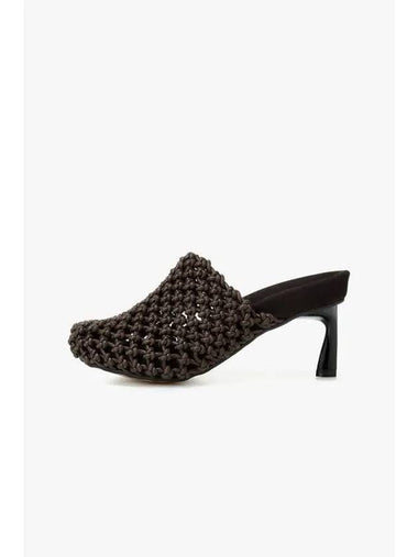 STELLA McCARTNEY TERRA Recycled Noted Net Mule Choco - STELLA MCCARTNEY - BALAAN 1