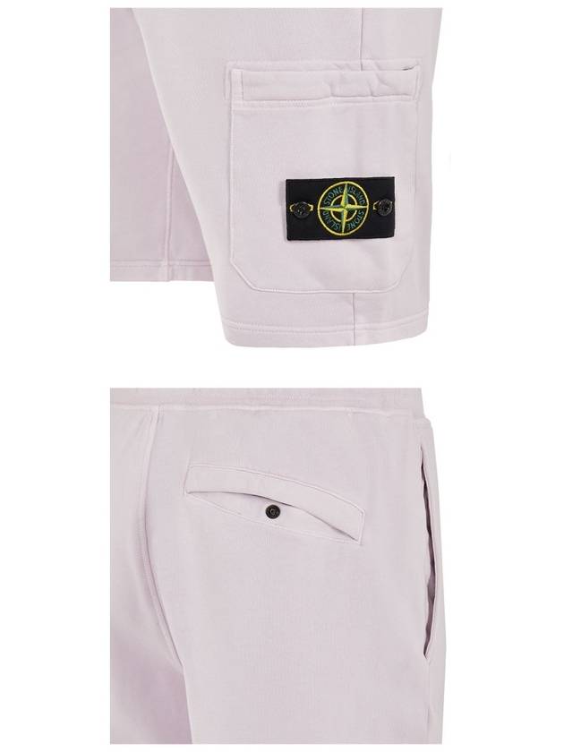 Waffen Patch  Fleece Bermuda Shorts Lavender - STONE ISLAND - BALAAN 6