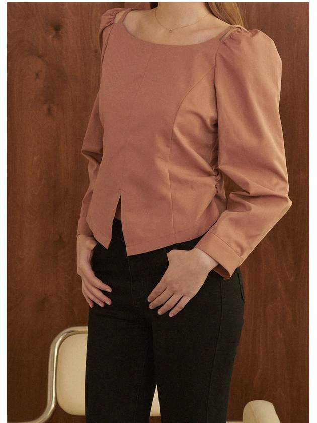 Women's Radiant Puff Slit Blouse Brick Pink - MICANE - BALAAN 5