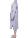 Women's Shirt Cotton Midi Dress Grey Blue - GANNI - BALAAN.