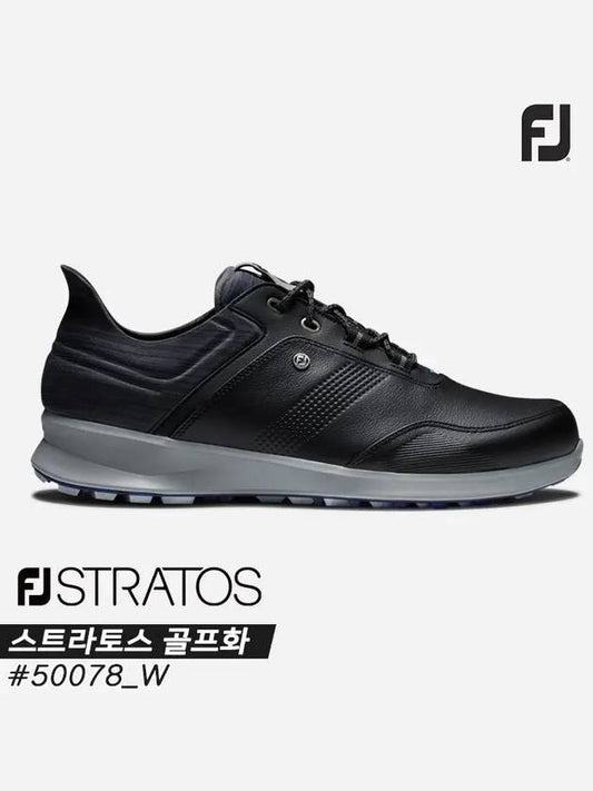 STRATOS Spikeless Golf Shoes 50078 W Black Charcoal Blue Jay Men’s - FOOTJOY - BALAAN 1