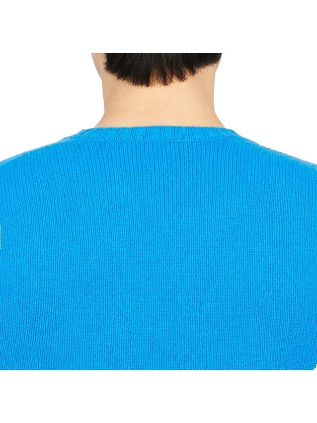 Crew Neck Lambswool Knit Top Blue - DRUMOHR - BALAAN 8