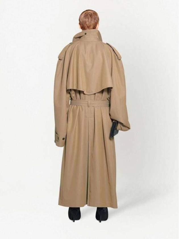 Women's Oversized Shoulder Tab Trench Coat Beige - BALENCIAGA - BALAAN 5