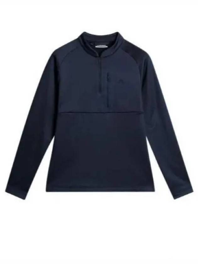 Adam Quarter Zipper Mid Layer Long Sleeve T-Shirt Navy - J.LINDEBERG - BALAAN 2