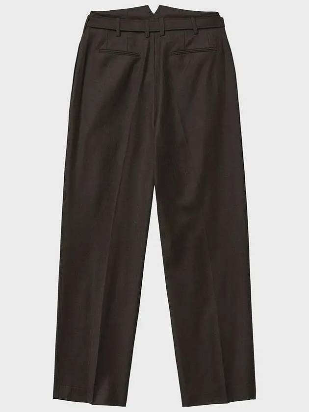 Belted Two-Chin Wide Slacks Brown - NOIRER FOR WOMEN - BALAAN 4