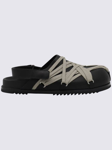 Rick Owens Black Leather Flat - RICK OWENS - BALAAN 1