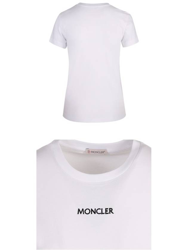 Embroidered Logo Round Short Sleeve T-Shirt White - MONCLER - BALAAN 6