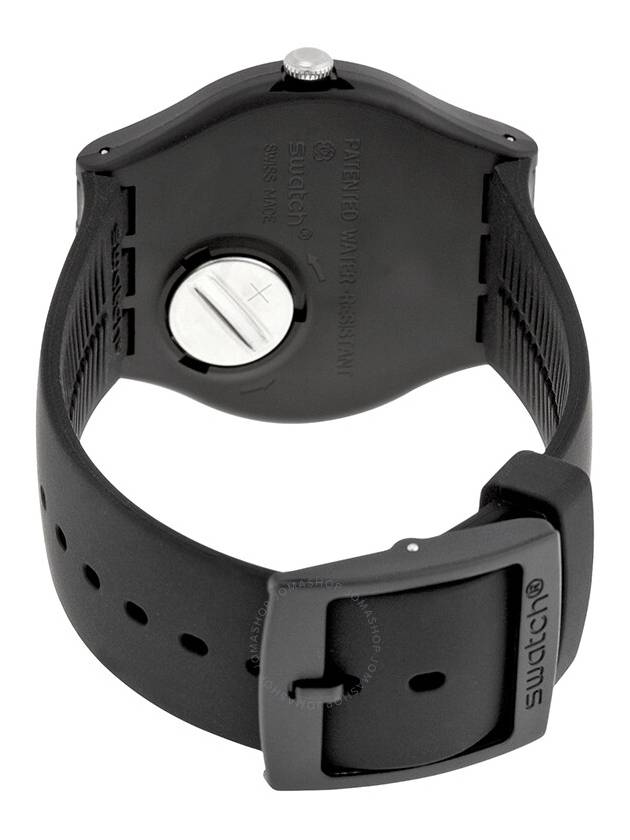 Swatch Secret Service Grey Dial Black Silicone Unisex Watch Grey - SWATCH - BALAAN 3