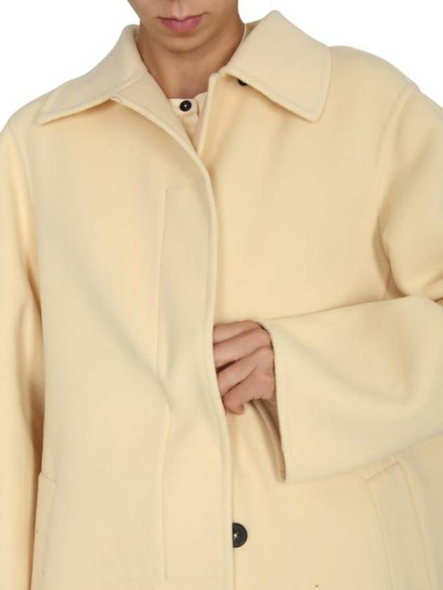 Belted Virgin Wool Single Coat Yellow - JIL SANDER - BALAAN 4