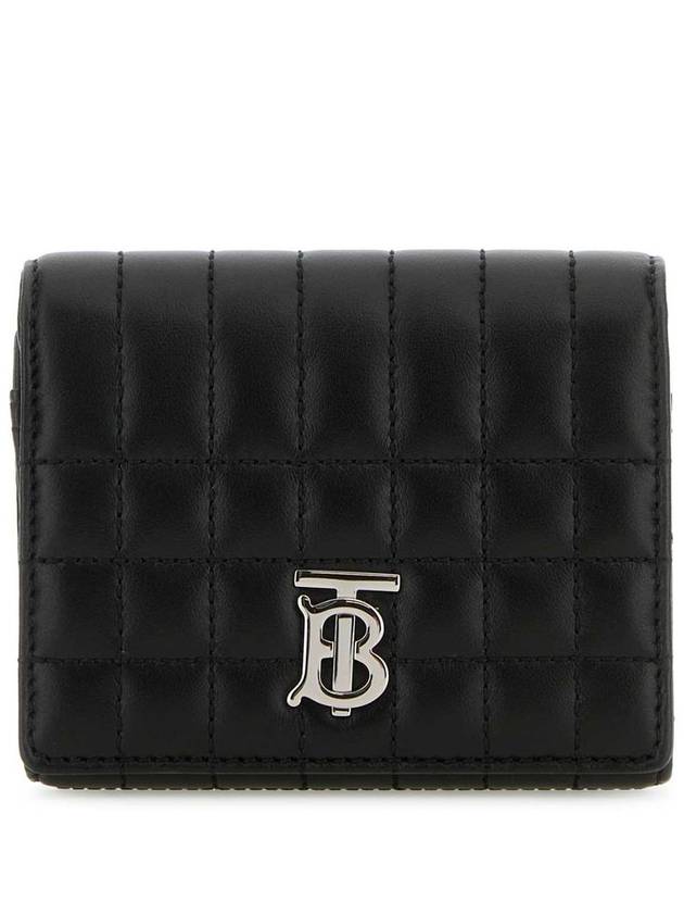 Lola Folding Small Quilted Leather Card Wallet Black Palladium - BURBERRY - BALAAN 2