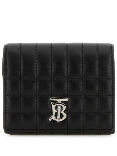 Lola Folding Small Quilted Leather Card Wallet Black Palladium - BURBERRY - BALAAN 2